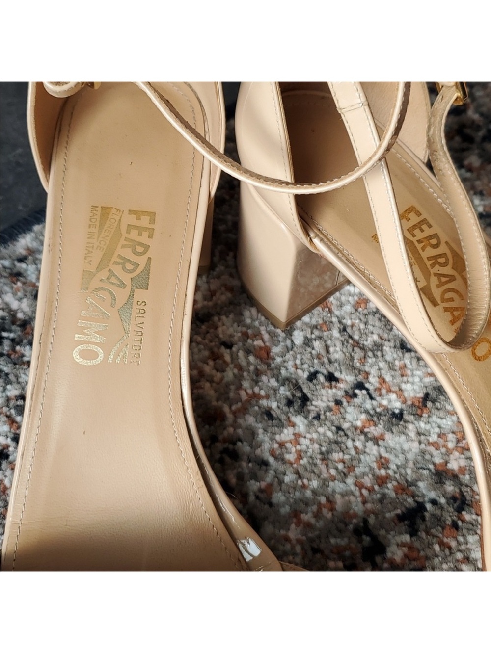 Authentic Salvatore Ferragamo Block Heels - Picture 3 of 11